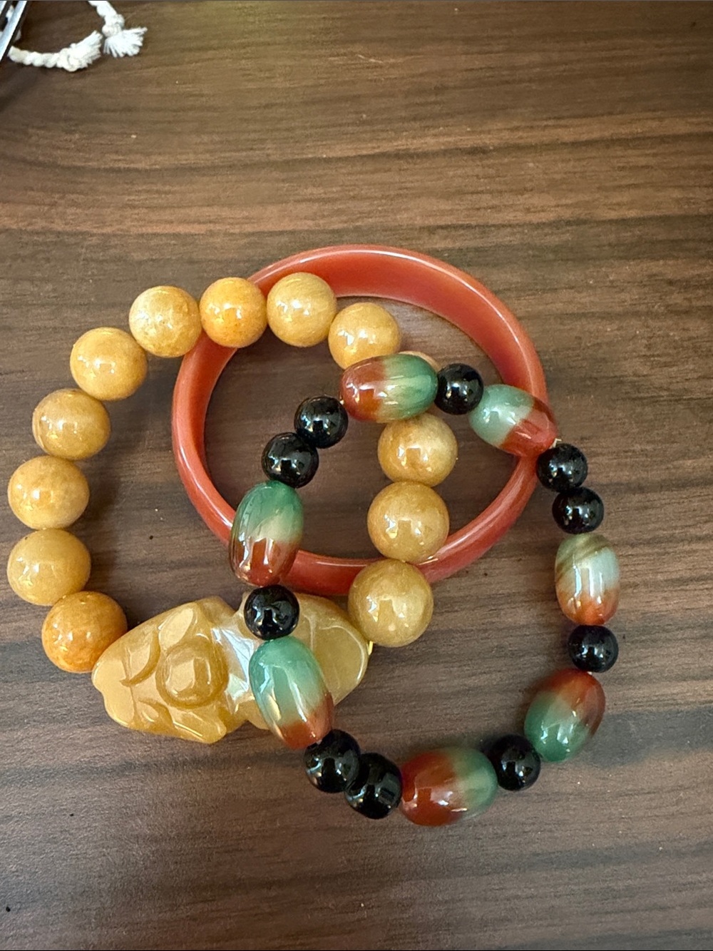 Jade and Peacock Agate STONE Bracelet Bundle